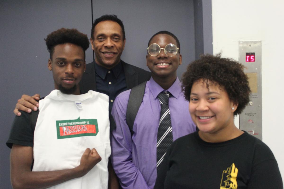 Michael Roberts with CAS students