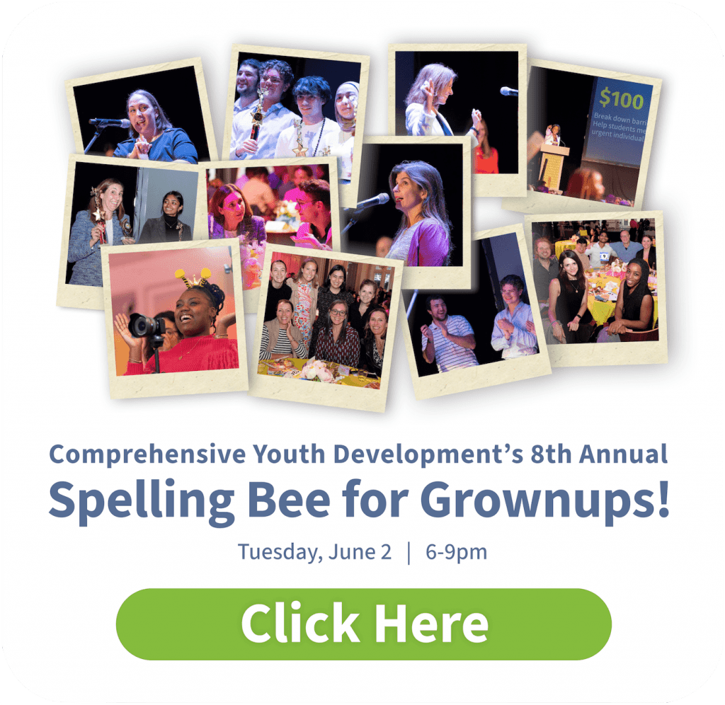Spelling Bee for Grownups popup - links to event page