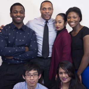 Michael Roberts with students