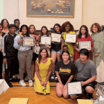 Career Academy students at certificate ceremony