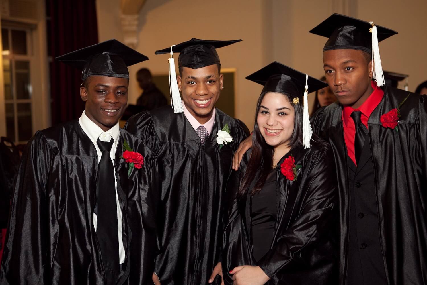 students in graduation gowns