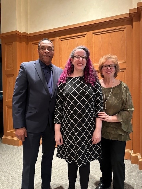 (from left to right): Michael Roberts, Briana Carp, and Margaret Aylward at the Brooklyn Legal Services Awards Benefit Gala
