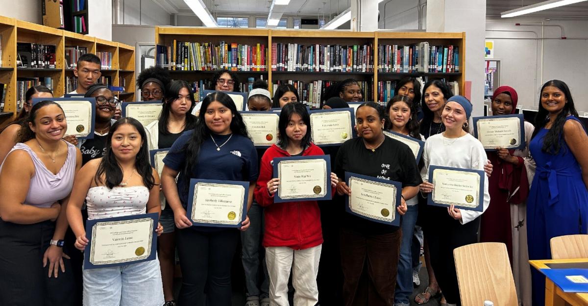 Summer College Prep students with their certificates of completion 